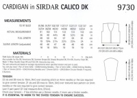 Knitting Pattern - Sirdar 9730 - Calico DK - Cardigan
